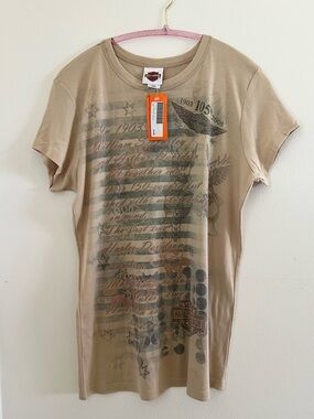 Harley-Davidson Women's Tan Graphic Short Sleeve Tee